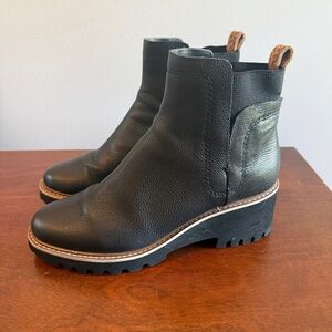 Dolce Vita Huey Black Ankle Boots with Chunky Sole
